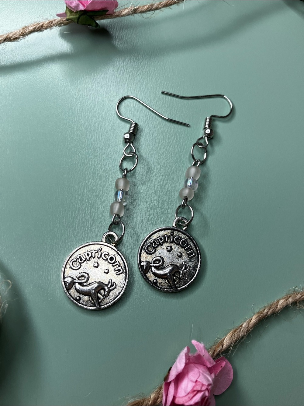 Capricorn Zodiac Handmade Dangle Earrings